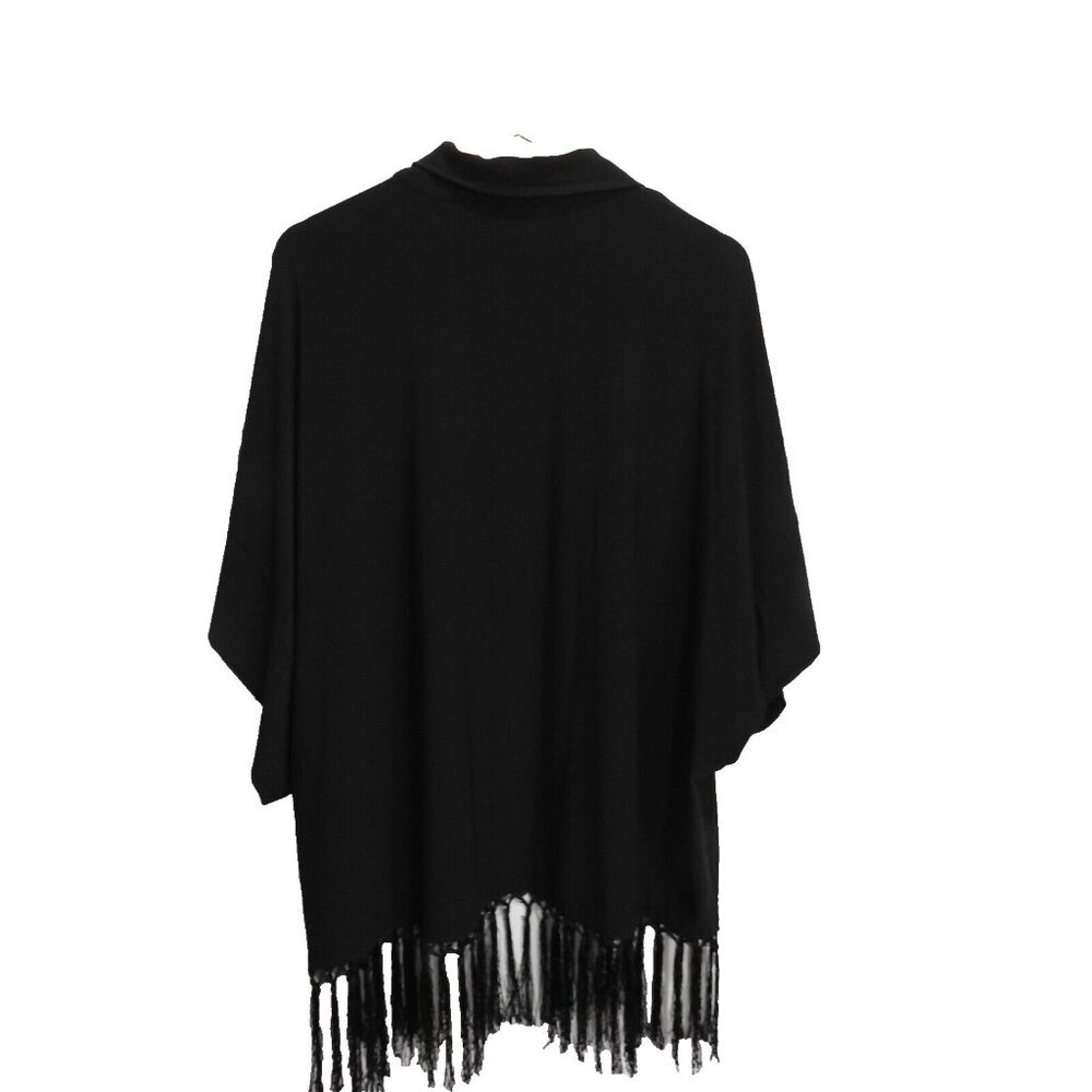 Disney Alice Wonderland Looking Glass Natori Black Floral Fringe Kimono L - Picture 8 of 15